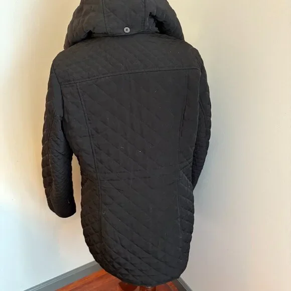 Laundry by Shelli Segal Black Quilted Hooded Women's Coat XL - Picture 6 of 10